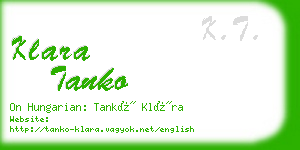 klara tanko business card